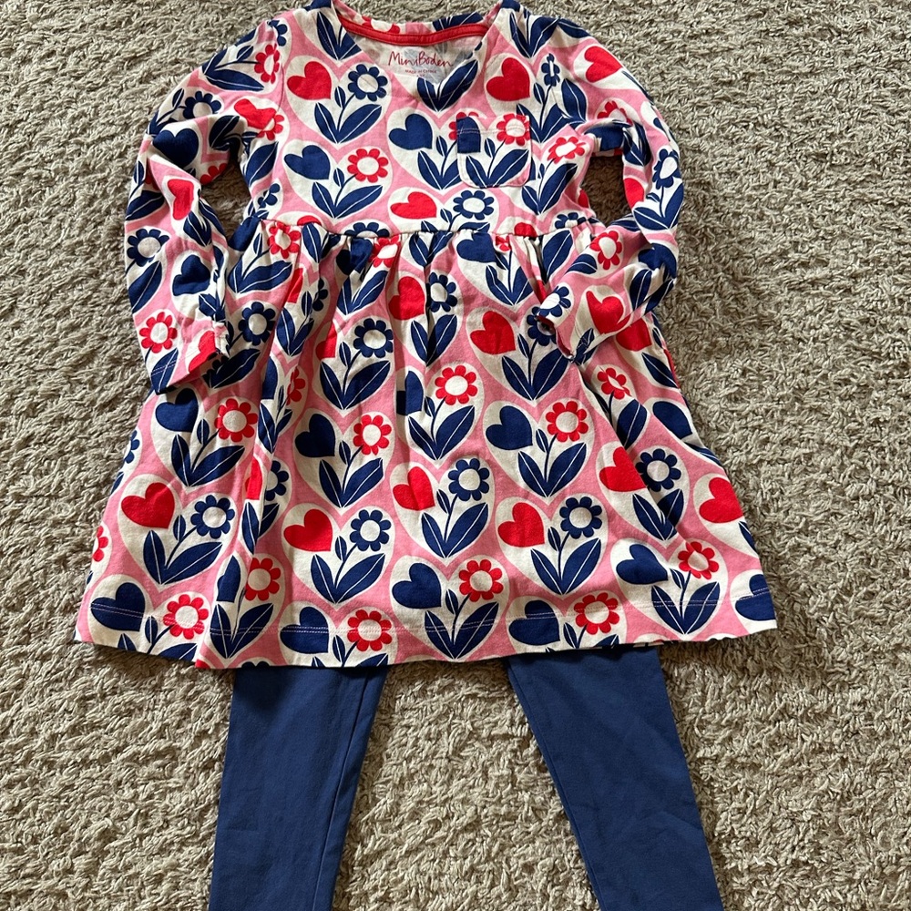 Mini Boden Pink and Blue Floral Dress